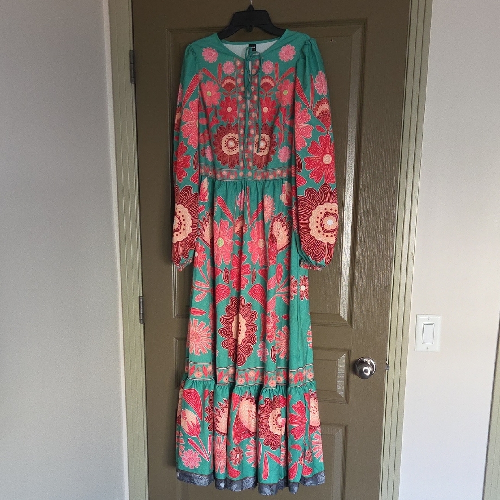 SHEIN Multicolor Floral Long Sleeve Dress